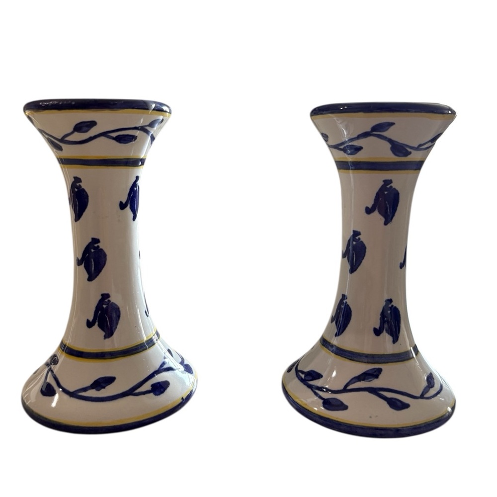 Blue and White Ceramic Candle Holders